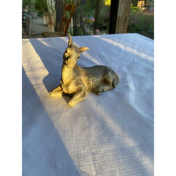 VTG O'Well Christmas Nativity DONKEY Grandeur Noel Porcelain Figurine 5x7in EUC - Picture 1 of 11